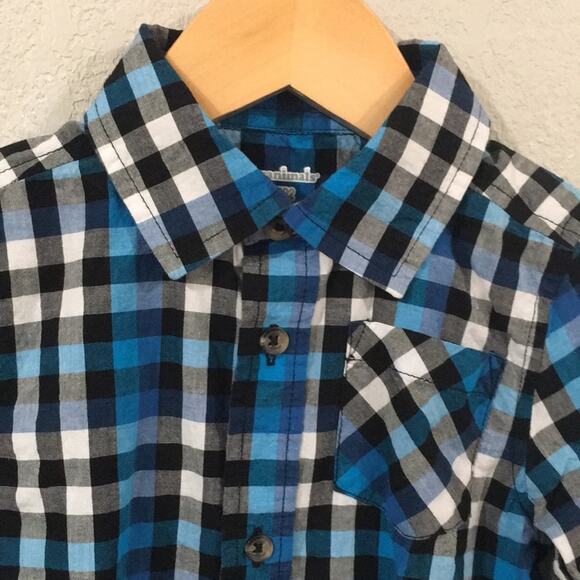 Garanimals Boys Sz 2T Checkered Long Sleeve Button Shirt 100% Cotton - Picture 2 of 7